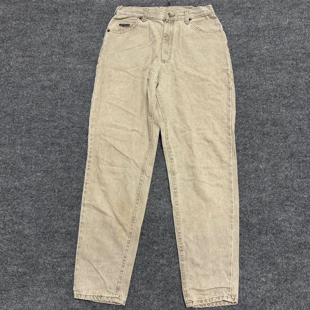 Lee Jeans Womens Size 26 Tan Tapered Leg High Waisted Riveted Khaki Denim Pants
